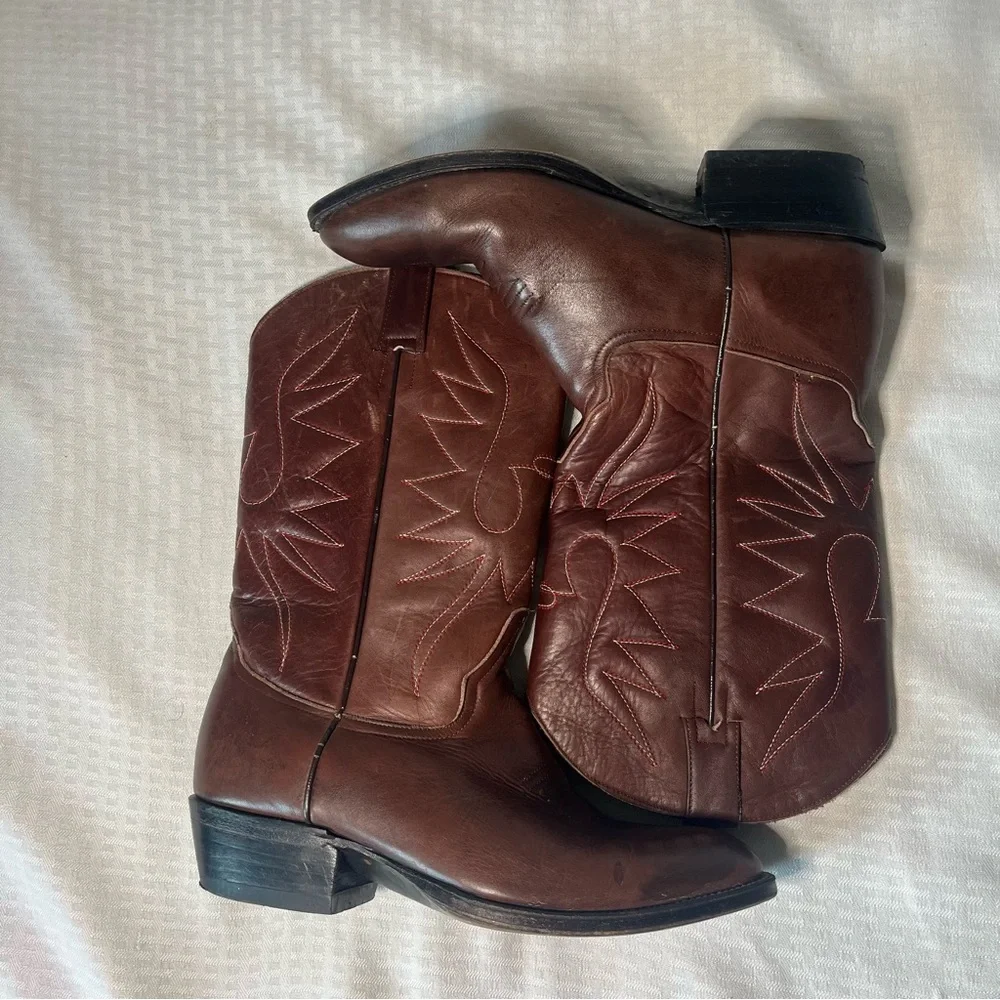 Brown Western Leather Boots - Picture 3 of 5